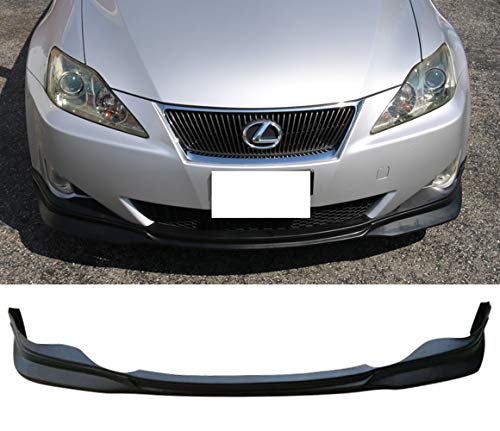 FREEMOTOR802 Compatible with 2006-2008 Lexus IS250 IS350 Front Bumper Lip, Unpainted Matte Black PP Spoiler Guard Splitter Valance Chin