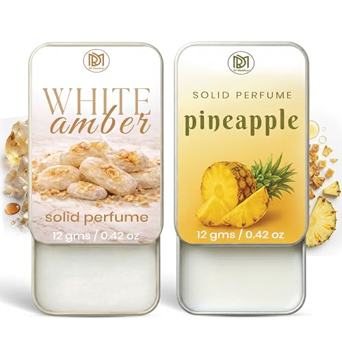 Image of Dr.Mashur Solid Perfume |pineapple&White amber Alcohol Free Wax Perfume Balm, Long Lasting | Pocket Tin 12g, Pack Of 2| Non Greasy Smooth Glide, Travel Friendly Unisex Gifts He Or Her