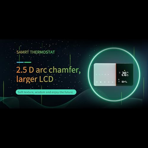 Thermostat intelligent à écran LCD rétroéclairé et 6 périodes programmables 16A