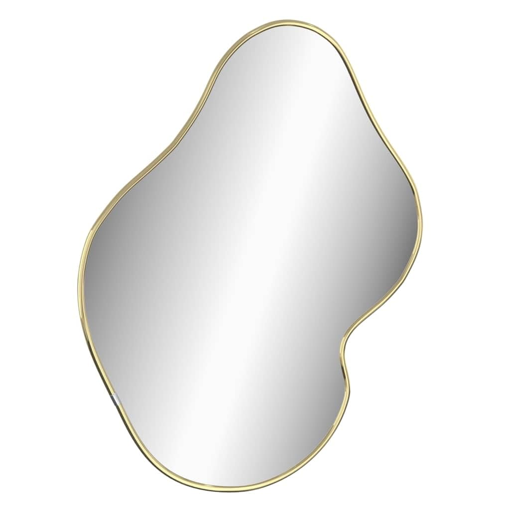 Wandspiegel Golden 50x40 cm mit PVC-Rahmen, Glas 4 mm, Wandmontage für Badezimmer, Schlafzimmer, Flur, Wohnzimmer, Diele, dekorativ, Kosmetik, Makeup, Styling, Rasur