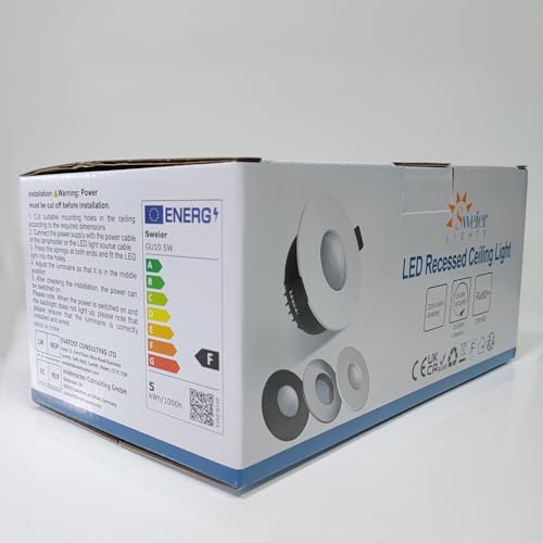 Sweier IP65 Faretti Bianchi Bagno, 230V Bianco