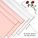 Luxoraiova 20 Blatt Blumenstrauß Geschenkpapier - Wasserdicht Kunststoff-Blumenfolie mit Goldrand, Blumenpapier für Geschenkverpackungen, BlumenKunst und Handwerk (Rosa und Weiß, 58x58cm)