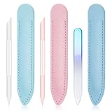 3 Stück Glas Nagelfeile Cuticle Pusher Doppelseitige Glasnagelfeile Professionelle Präzisionsfeile Hautschieber Nagelhautentferner Maniküre Stick