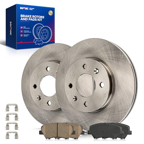 Image of KAX Front Brake Pads and Rotors Kits for Hyundai Accent 2012-2017, Kia Rio 2012-2017 Automotive Replacement Brake Kits, 31610+D1543