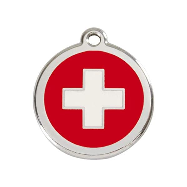 Red Dingo Stainless Steel with Enamel Pet I.D. Tag – Swiss Cross (Large) Red Dingo Stainless Steel with Enamel Pet I.D. Tag – Swiss Cross (Large)