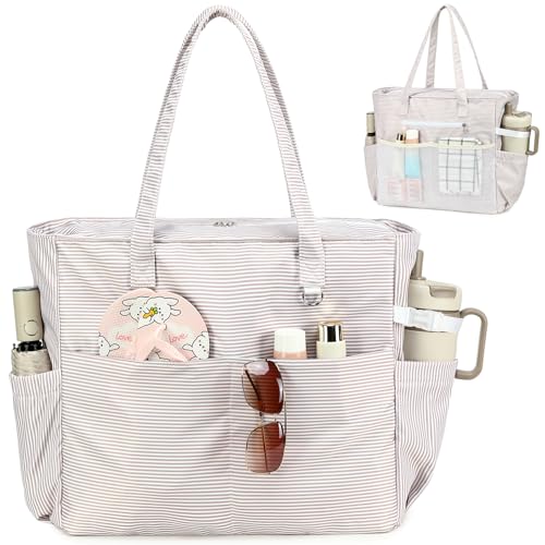 Bluboon Waterproof Beach Tote Pool Bags for Women Ladies Extra Large Carry On Bag With Wet Compartment for Weekender Travel