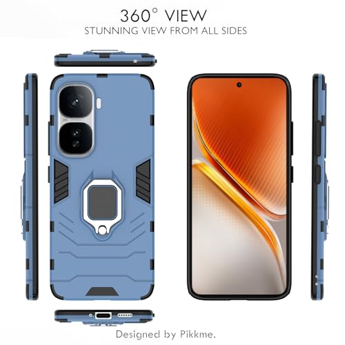 Image of Pikkme D5 Tough Armor Bumper Case | 360 Protection Case | Ring Holder Stand Back Cover for iQOO Neo 10 5G (Blue)