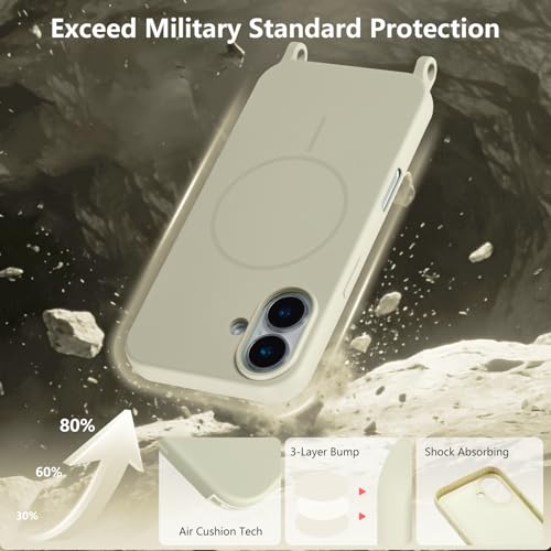 Coque de protection iPhone 16 6.1 compatible MagSafe sangle réglable