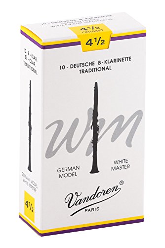 Vandoren CR1645T Bb Clarinet White Master Traditional Reeds Strength 4.5; Box of 10, weiß