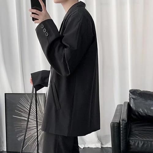 Mens Casual Loose Blazer Jackets Collar Lightweight Business Suits Coats Two Button Stretch Suit Jacket4