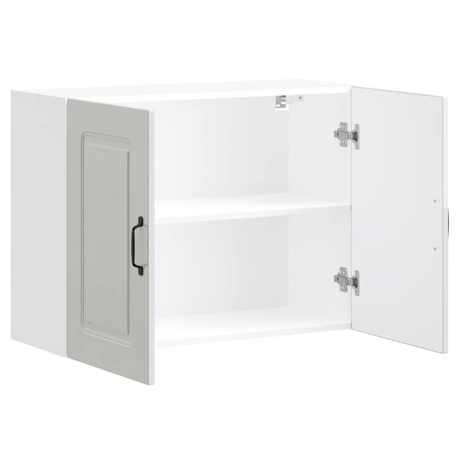 Homgoday Hochglanz-Weißer Küchen-Hängeschrank Kalmar aus Holzwerkstoff - 80 cm Breite, 60 cm Höhe, für Wohnzimmer und Schlafzimmer Model853589