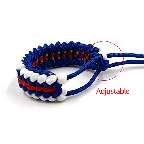 Yougle Paracord Survival Bracelet Adjustable 550 Lb Paracord Tactical Bracelet Wristbands Glow In The Dark Emergency Accessories For Hiking, Camping, Fishing (A#Blue+B#Orange+B#Red) #TOP3