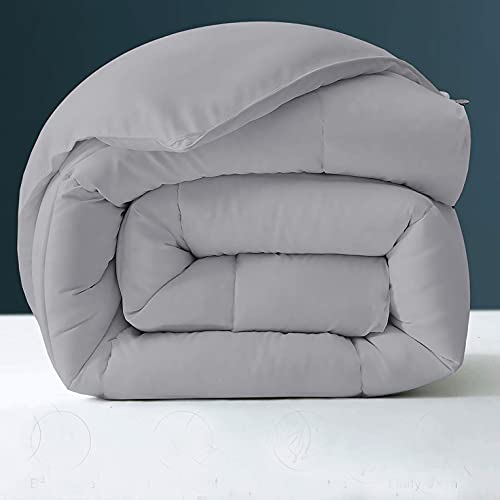 Image of Day Care - 400 GSM Hotel Quality-Down Alternative Microfiber Comforter for Heavy Winter Queen Size Comforter /Blanket /Rajai (90 inch x 90 inch Inches /228cm x 228cm) - Comforter Queen Size|Silver| TC - 450