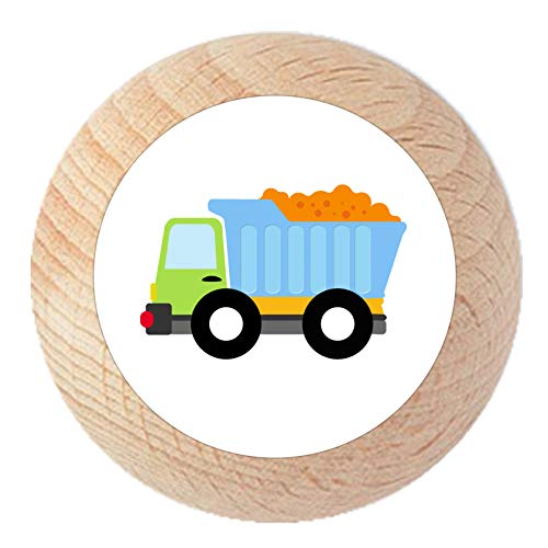 Bouton de meuble « camion » en bois de hêtre laqué naturel pour chambre d'enfant - Véhicules de transport - Rêve d'enfant Cover