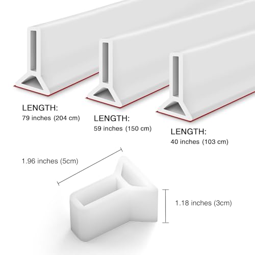 Image of Silicone Wet Room Bathroom Floor Seal Screen Door Seal Strip Prevents Overflow of Water | Waterproof Self-Adhesive and Bendable Waterproof Strip for Wet and Dry Separation (40 inch)