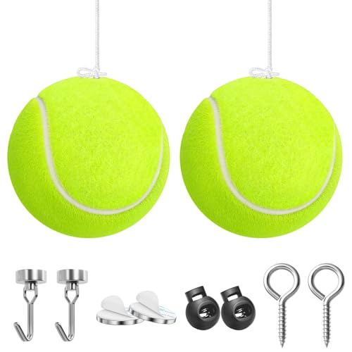 Dnairtly Garage Parking Aid with Magnetic & Screw Hooks 2 Pack Tennis Ball Parking Assist System Adjustable Garage Stopper for Parking Car Easy Install Ceiling Parking Guide
