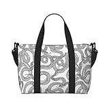 Novastar - Bolsa de mano para portátil para mujer, trabajo - Líneas negras simples, lindas bolsas de serpiente durante la noche, para mujeres, viajes, bolsa de gimnasio para mujeres y hombres, bolsas