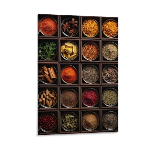 Toile épices colorées déco murale pour une cuisine chaleureuse