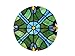 Happy Living Time Stained Glass Panel: 12 Inch/16 Inch Decorative Window Hanging Suncatcher - Small Round Tiffany Style Ornament - Blue Heart Decoration for The Wall or Windows (12 Inch)