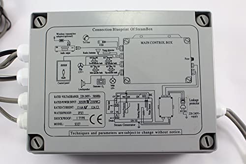 Caja de control para sauna S327 panel digital y luces blancas interiores 6