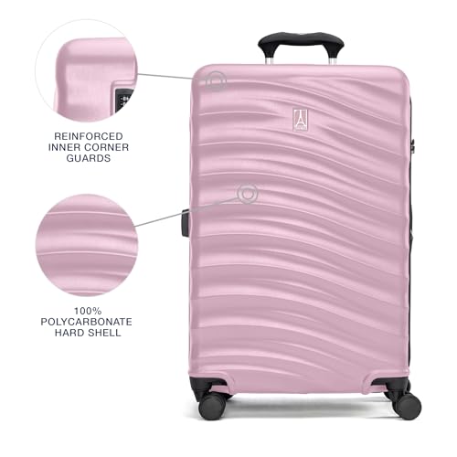 Image of Travelpro Maxlite Air V2 Hardside Expandable Checked Luggage, 8 Spinner Wheels, Lightweight Hard Shell Suitcase, TSA lock, Pink, Checked Medium 25-Inch