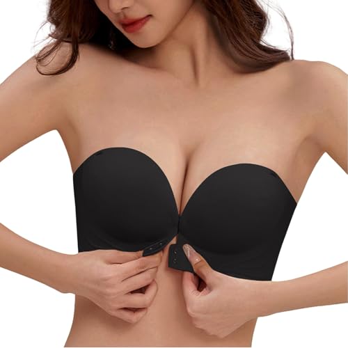 Soutien-gorge sans anneau en acier noir en taille L pour femmes
