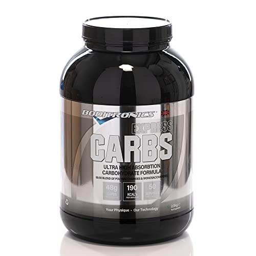 Boditronics 2.5 kg Express Carbs, for Pre Workout Energy Drink Powder with 95g Carbohydrate Supplements for Quick Energy Booster During The Workout (2.5 Kg)