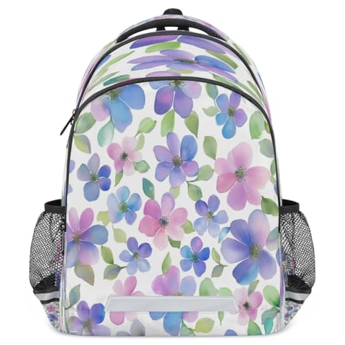 Sac à dos de voyage à fleurs aquarelle spacieux pour soulager le mal de dos