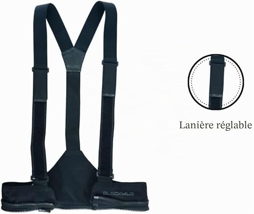 BLACKWILD Bretelles pour pantalon de moto | Fermeture éclair YKK Vislon 8 | Bretelles de moto pour homme et femme – 380 mm de large (homme), Noir – vue 3
