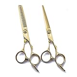 Hair Cutting Scissors, 6.0 Inch Golden Professional Japan 440C Hair Cutting Scissor - Salon Right-Hand Razor Edge Barber Scissors, Hand Sharpened