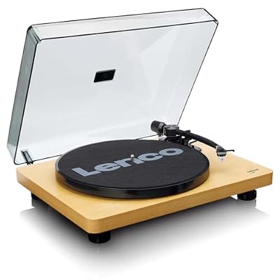 Giradiscos correa 33/45 RPM Lenco L-30WD USB, color madera