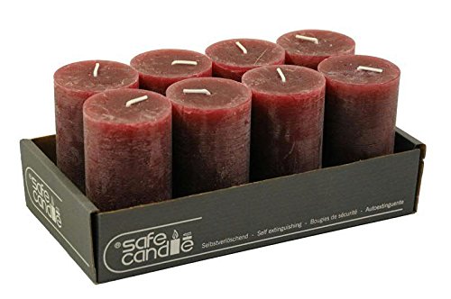 Rustic Pillar Candles - Pack of 8 - Wax Candles/Rustic Candles/Advent Candles Christmas (Old Red, Standard: Height 11 cm/Diameter 6 cm) - Image 3