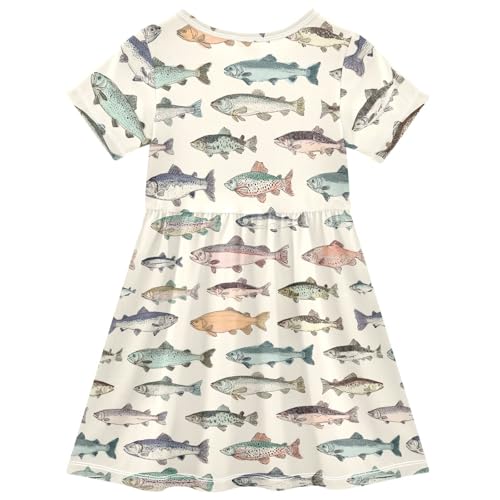 Girls Short Sleeve Dress Toddler Summer Dresses Girl Outfits 2-8 Years2