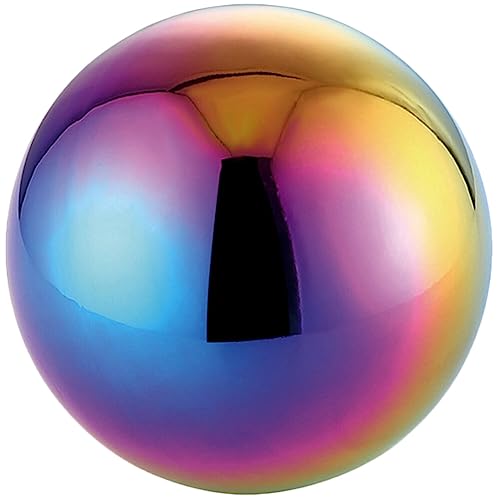 Operitacx Garden Gazing Ball Stainless Steel Mirror Ball Reflective Garden Sphere Balls Rainbow Gazing Globe 15CM for Home Garden Decor