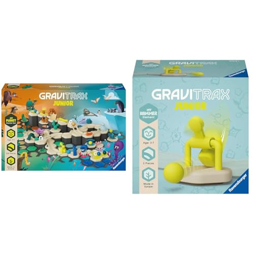 Ravensburger GraviTrax Junior Starter-Set XXL - Erweiterbare Kugelbahn & GraviTrax Junior Element Hammer