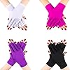 4-Pairs-UV-Glove-for-Nail-Lamp-Manicures-Anti-Block-UV-Ray-Fingerless-Glove-for-Girl-WomenWhiteBlack-Purple-Pink Jolbndcv 4 Pairs UV Glove for Nail Lamp, UPF50+ Protection Gloves Manicures Anti Block UV Ray Fingerless Glove for Girl Women White,Black,Purple,Pink