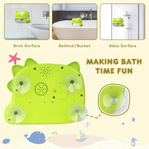 Baby Bath Toys - Bath Bubble Machine with Music, Automatic Dinosaur Bathtub Bubble Maker, Bath Toys for Kids Ages 1-3, Bathtime Shower Bathtub Toys for Toddlers, Birthday/Easter Gifts for Boys Girls