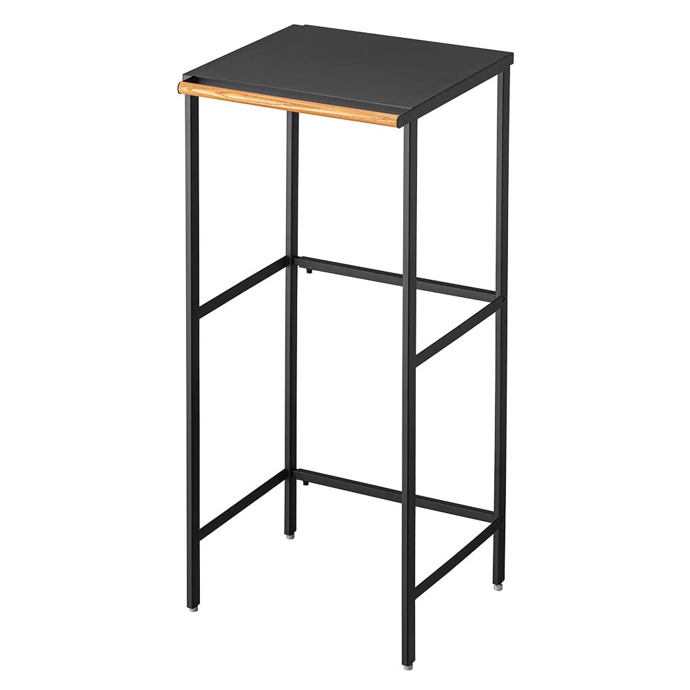 Yamazaki 5327 Telescopic Trash Can Top Rack, Black, Approx. W 16.7 x D 16.7 x H 35.4 inches (42.5-76 x 42.5 x 90 cm), Tower Kitchen Rack with Hooks