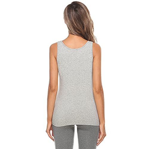 Orrpally Basic Tank Top With Bra For Women Cotton Shelf Bra Undershirt Cami Tank Tops 3-Pack Black/Gray/Wine Red Xl #TOP3