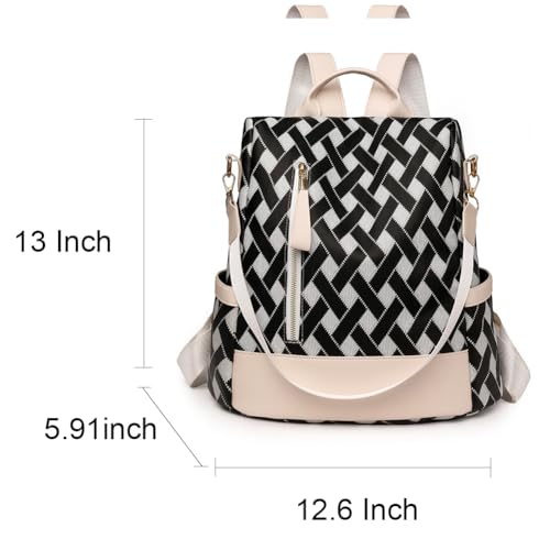 Black,Nylon Crossbody Handbag for Women Waterproof Anti-Theft Shoulder Bag Backpack for Travel and Office2