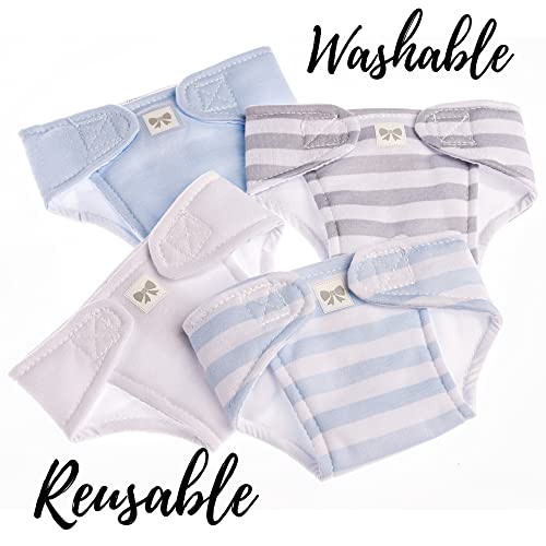 image for JC Toys Baby Doll Washable and Reusable Eco Diapers 4 Pack Fits dolls 