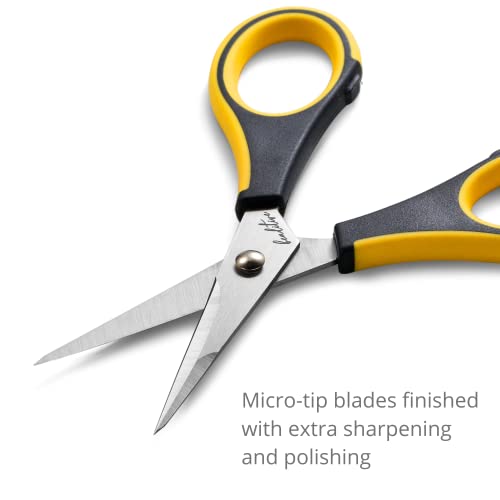 Beaditive Precision Craft Scissors - Stainless Steel Paper Crafting Scissors With Safety Cap - Ultra Sharp Blades & Non-Slip Tpr Handles - Adult & Kid Scrapbooking Scissors For Home, Office, School #TOP1