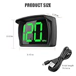 Ankuee Car HUD Digital Speedometer, KMH USB Cable Head up Speed Gauge with LED Large Front Display & USB Charger, Plug and Play Automotive Speed Meter, Universal for Motorcycle SUV Truck (MP/H) - Image 2
