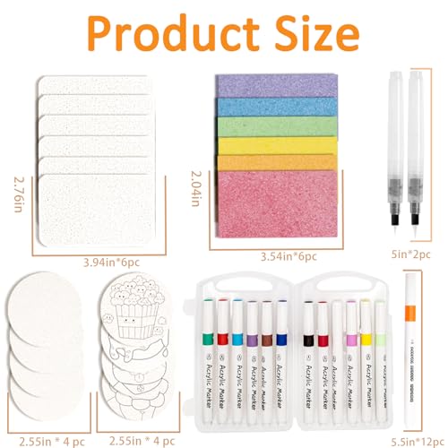 Handytoolinc Magic 3D Foam Texture Painting Kit, Magic Puffy Paint Art Sponge Kits for DIY with 20 Foam Paper and 2 Waterpen, 12 Colorpen, Bubble Drawing Back to School Craft Supplies - Thumbnail 2