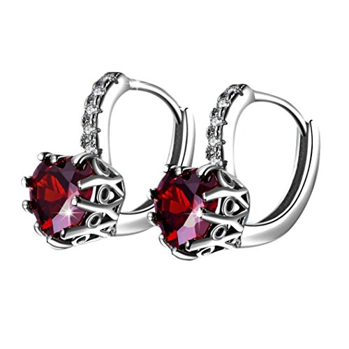 Fheaven Women Earings Big Heart Shaped Crystal Diamond Ear Stud Earrings Jewelry (A)