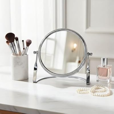 JERDON Small 5X Magnifying Mirror - 5.5 Makeup Mirror in Chrome Finish - Model MC113C