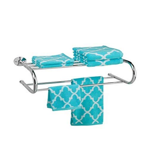 Honey-Can-Do BTH-05075 Wall Mount Towel Rack with Dual Hanging Bars