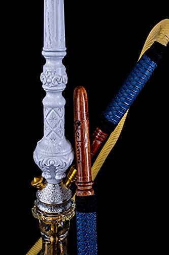 Dschinni Legend V2A White Art Shisha Set M I 84 cm große Shisha mit Holzrauchsäule I 2 Anschlüsse I Rauchsäule 2 teilig… – Bild 6