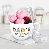 peony man Gifts for Dad Ice Cream Bowl and Spoon Set 20 Oz Ice Cream Cereal Bowl with Shovel Set Christmas Dads Gift from Daughter Son for Fathers Day Birthday Christmas Thanksgiving