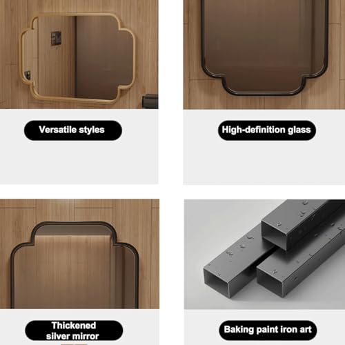 Miroir de toilette HD sans éclairage avec cadre robuste 90cm - 6